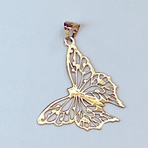 18. K large butterfly solid gold necklace.